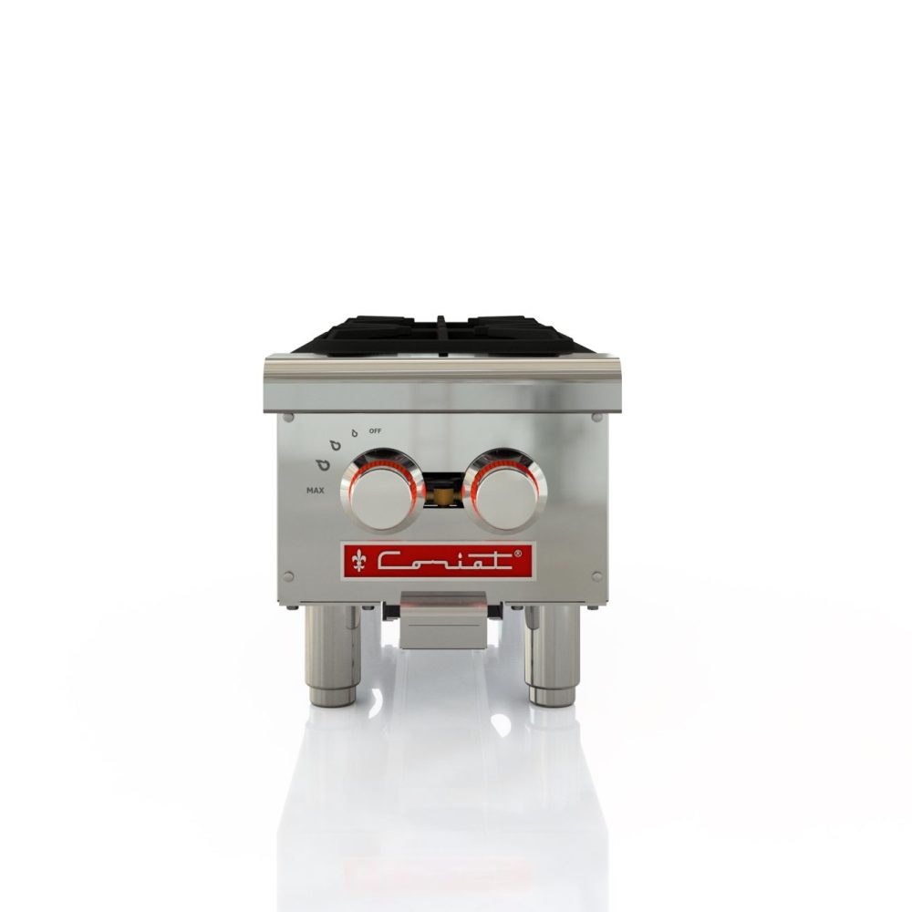Parrilla CORIAT PCV-2 DE MESA MASTER PREMIUM a Gas de 2 Quemadores octagonales sólidos en hierro fundido.
