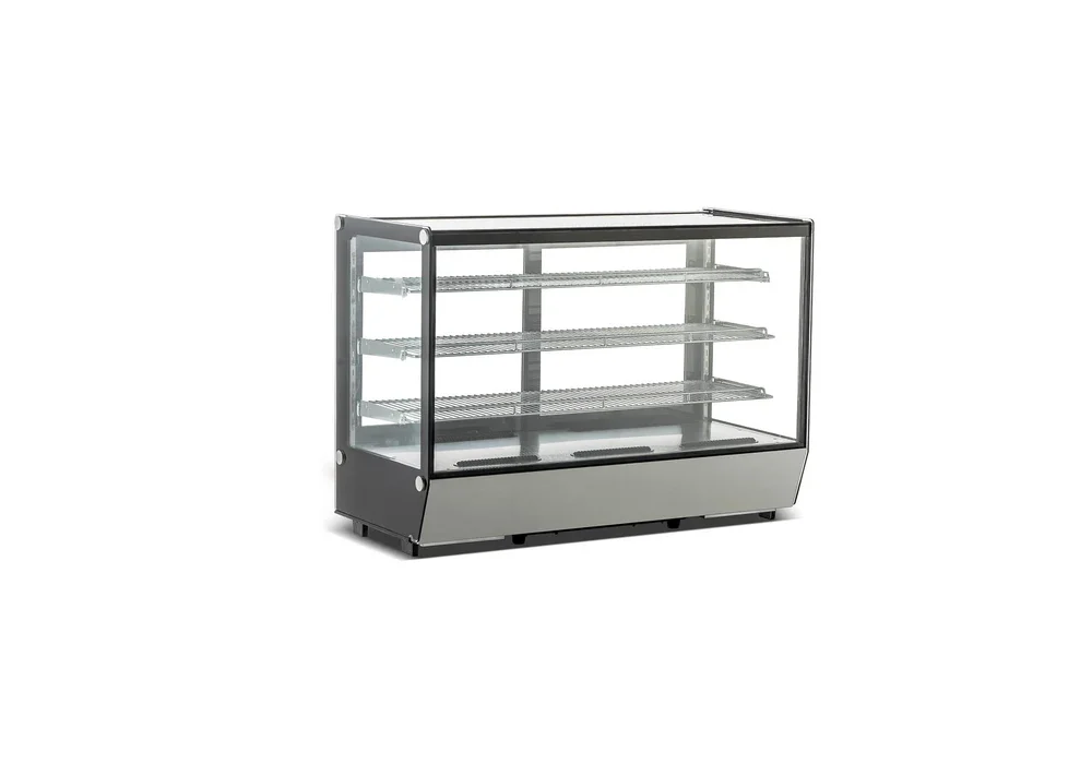Vitrina refrigerada cristal recto con 4 niveles de exhibición