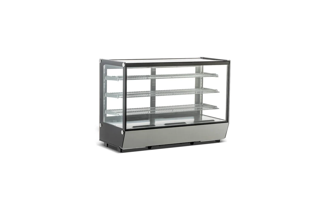 Vitrina refrigerada cristal recto con 4 niveles de exhibición
