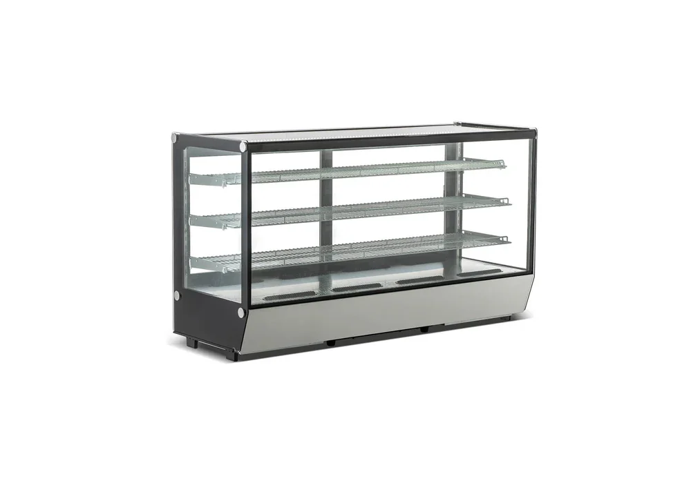 Vitrina refrigerada cristal recto con 4 niveles de exhibición