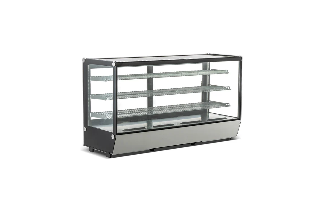 Vitrina refrigerada cristal recto con 4 niveles de exhibición